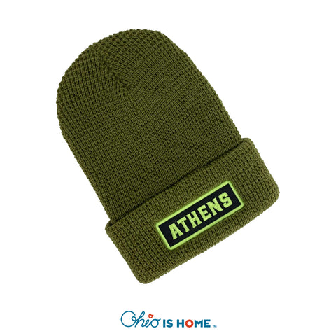 Athens Patch Cuff Beanie - Olive