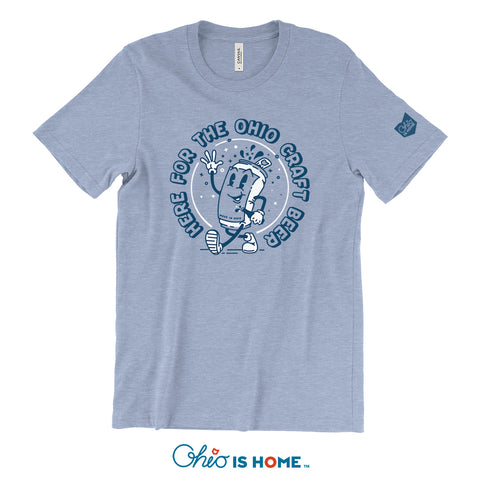 Here For Ohio Beer T-shirt - Blue