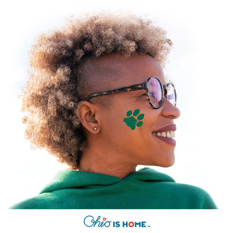 Ohio U Paw Face Tattoo