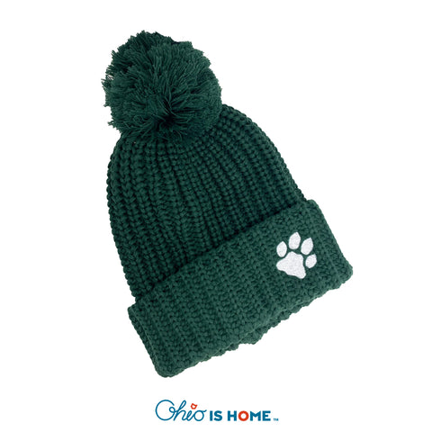 Paw Pom Beanie with Cuff