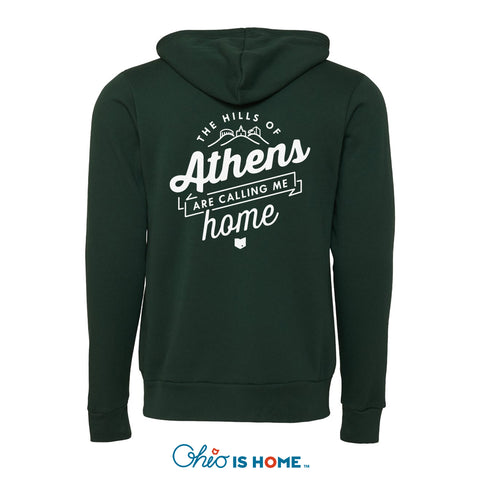 Hills of Athens Zip-Up Hoodie - Forest