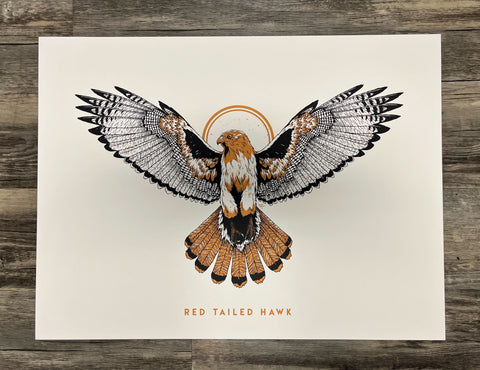 Red Tailed Hawk Printed Poster - 18x24in