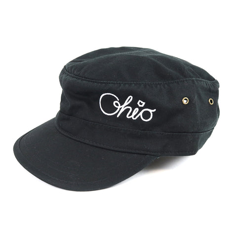 Cursive Ohio Military Style Hat