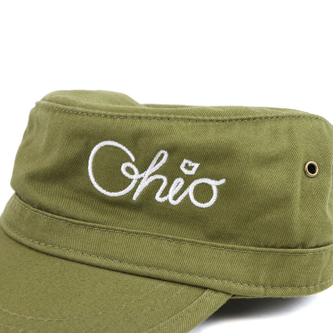Cursive Ohio Military Style Hat
