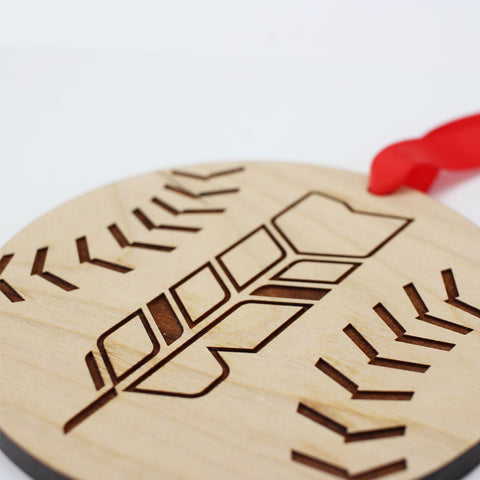 Ohio Baseball Feather Ornament