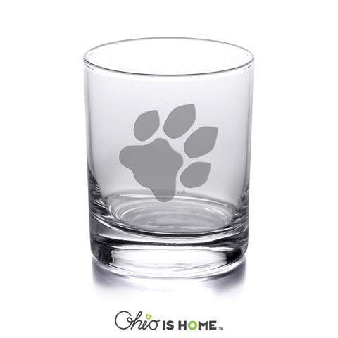 Ohio U Paw 15oz Rocks Glass