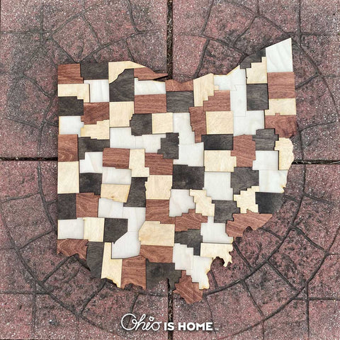 Ohio Counties Wood Map Wall Art