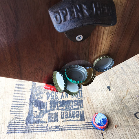 Ohio Bottle Opener with Magnetic Cap Catch – Walnut