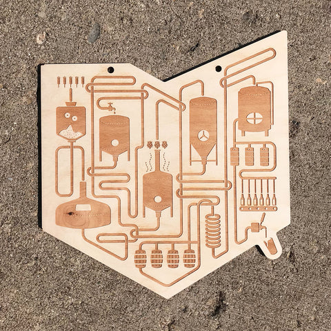 Brewed in Ohio Wood Cutout Sign