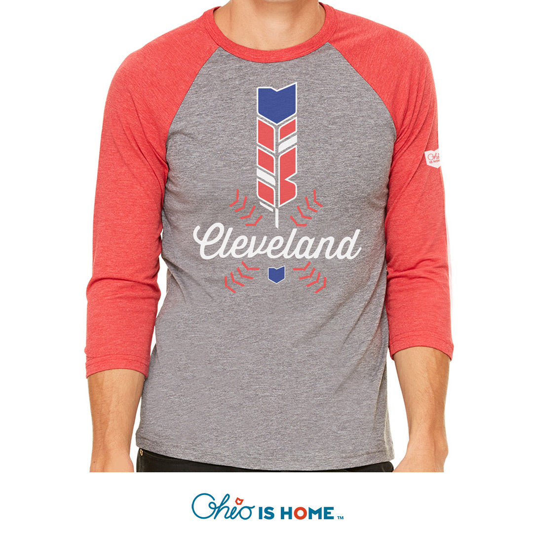 Cleveland Ohio Feather 3/4 Sleeve – Ohio is Home