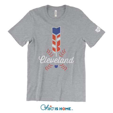 Cleveland Ohio Feather Tshirt - Grey