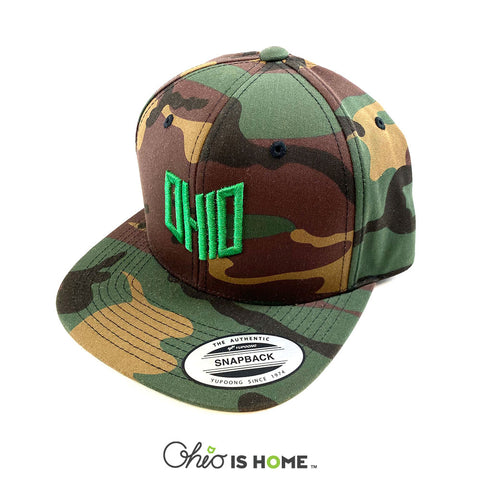 OHIO State Shape Flatbill Hat - Camo