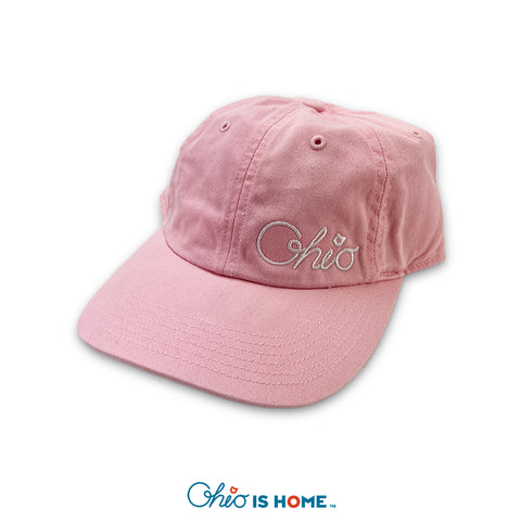 Cursive Ohio Dad Hat - Blush