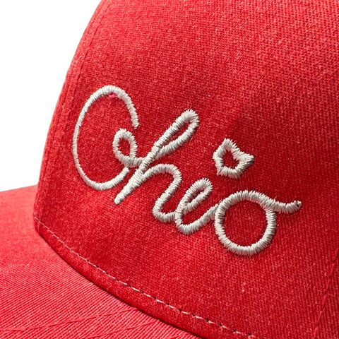 Cursive Ohio Mesh Back Hat - Red/Grey