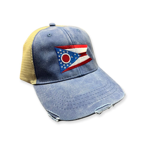 Ohio Flag Hat Blue