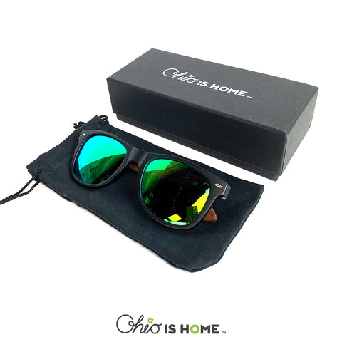 Athens Map Wood Sunglasses - Green Lens