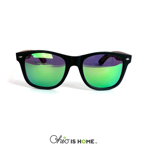 Athens Map Wood Sunglasses - Green Lens