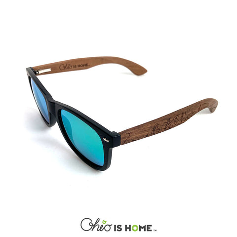 Athens Map Wood Sunglasses - Green Lens