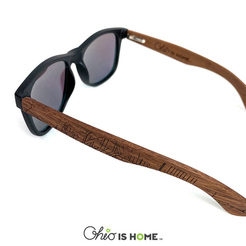 Athens Map Wood Sunglasses - Green Lens