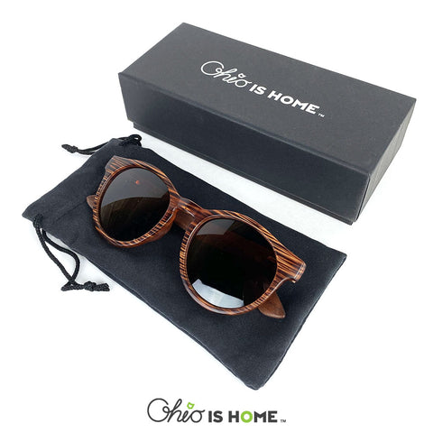 Retro Athens Map Wood Sunglasses - Amber