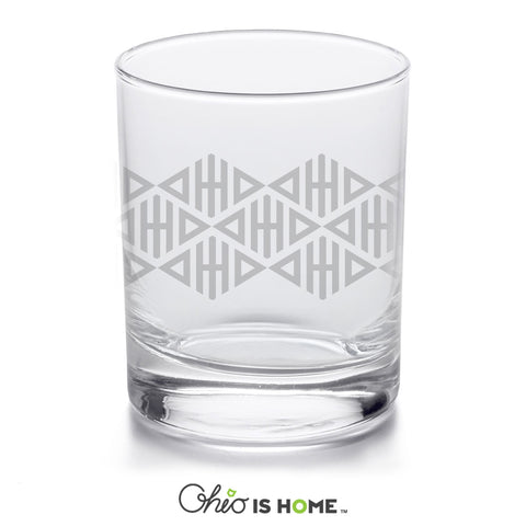 Diamond Ohio WRAP Pattern 15oz Rocks Glass