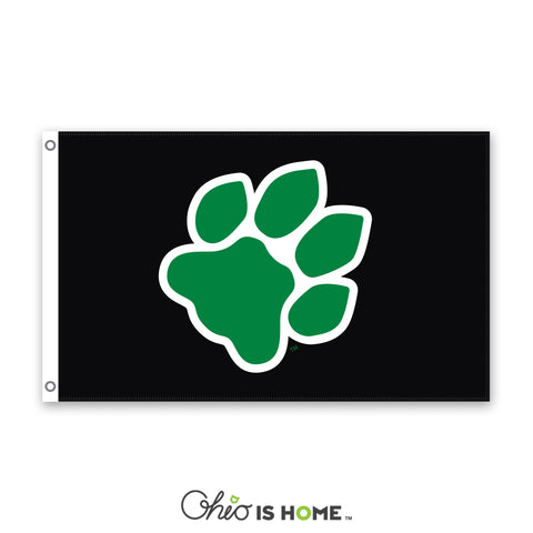 Ohio University Paw Flag - Black