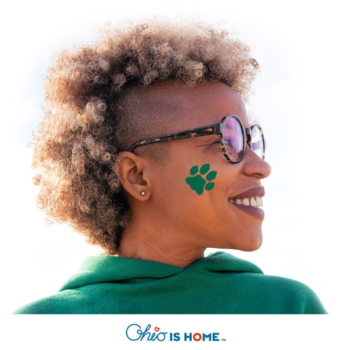 Ohio U Paw Face Tattoo