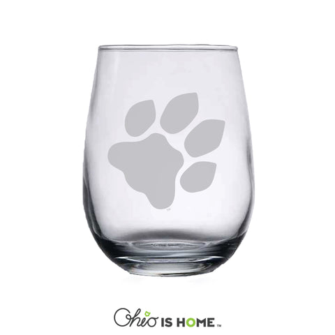 Ohio U Paw 15oz Wine Glass