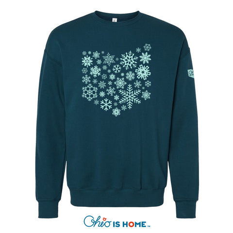 Snowflake Ohio Crew Sweatshirt - Dark Teal