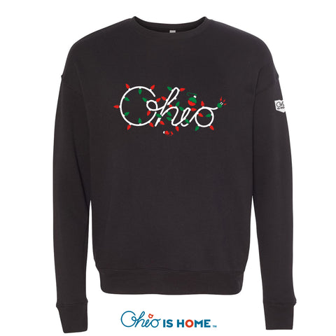 Ohio Christmas Lights Crew Sweatshirt - Black