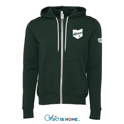 Hills of Athens Zip-Up Hoodie - Forest