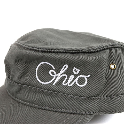 Cursive Ohio Military Style Hat