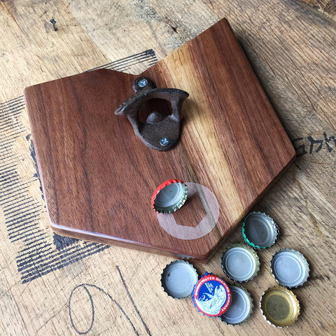 Ohio Bottle Opener with Magnetic Cap Catch – Walnut