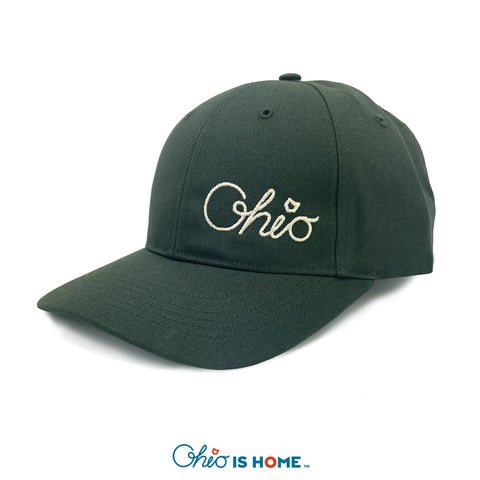 Cursive Ohio Hat - Olive Green