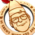 DeWine in a pine ornament