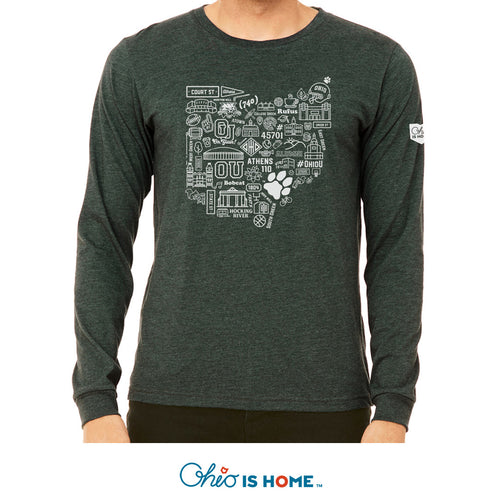 Ohio U OHIO Icons Long Sleeve T-Shirt