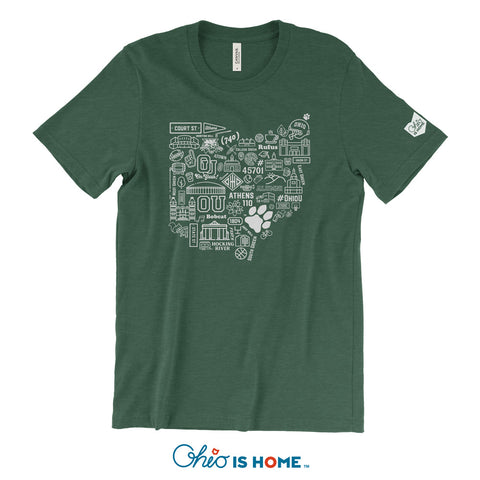 Ohio U OHIO Icons T-Shirt - Forest Green