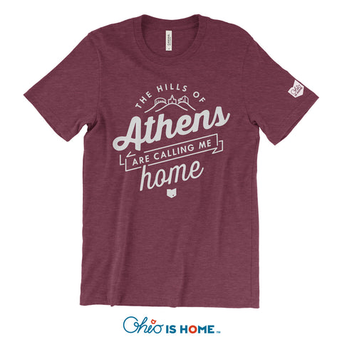 The Hills of Athens Tshirt - Maroon