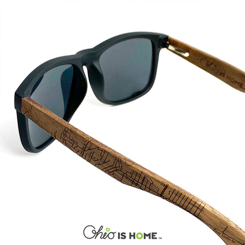 Athens Map Wood Sunglasses - Grey Lens